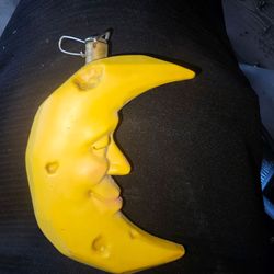 Yellow Crescent Moon Decoration Figure
