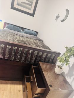 Bed Mattress And Night Stand
