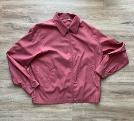 Men Size Medium Uniqlo Zip-Up Blouson Golf Jacket Maroon Burgundy
