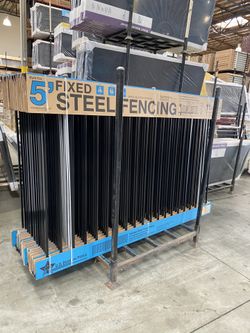 58” H x 93” W steel fence panels for pool, yard, garden