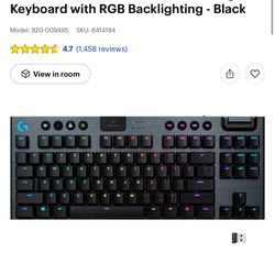 Logitech - G915 LIGHTSPEED TKL Wireless Mechanical GL Tactile Switch Gaming Keyboard with RGB Backlighting - Black