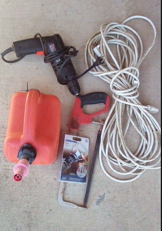 GAS CAN Power DRILL Hack Saw Extension Cord Dremel Accessories Stud Finder Locator With Battery.