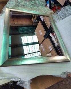 Overstock art 23" x 27" wall mirror in silver