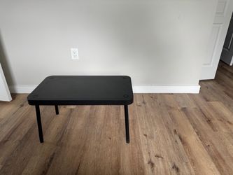 Black Low Coffee Table with Metal Legs