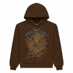 Sp5der RHINESTONE OG WEB HOODIE Brown (size: small) new