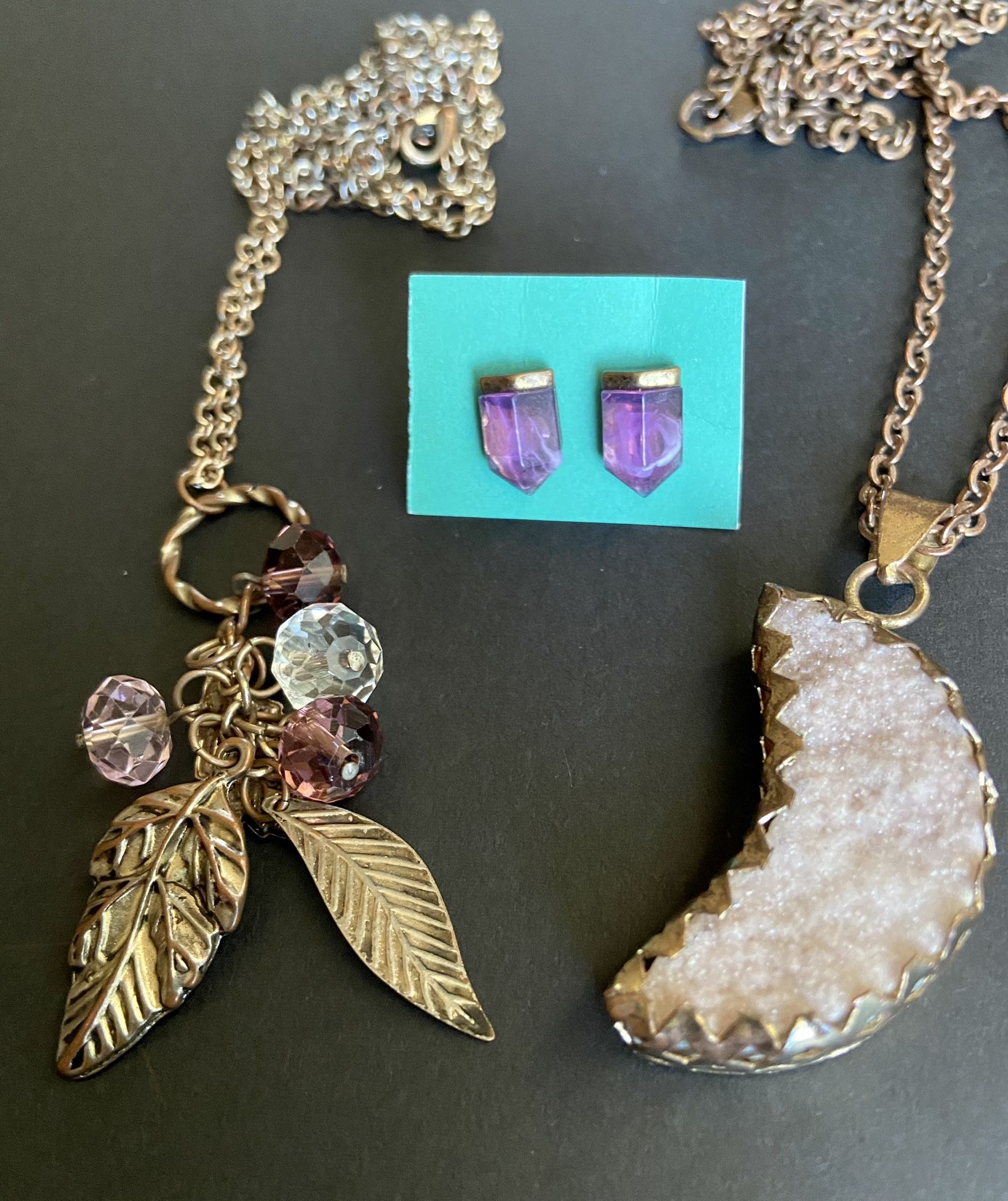 Purple Moonstone Jewelry Set