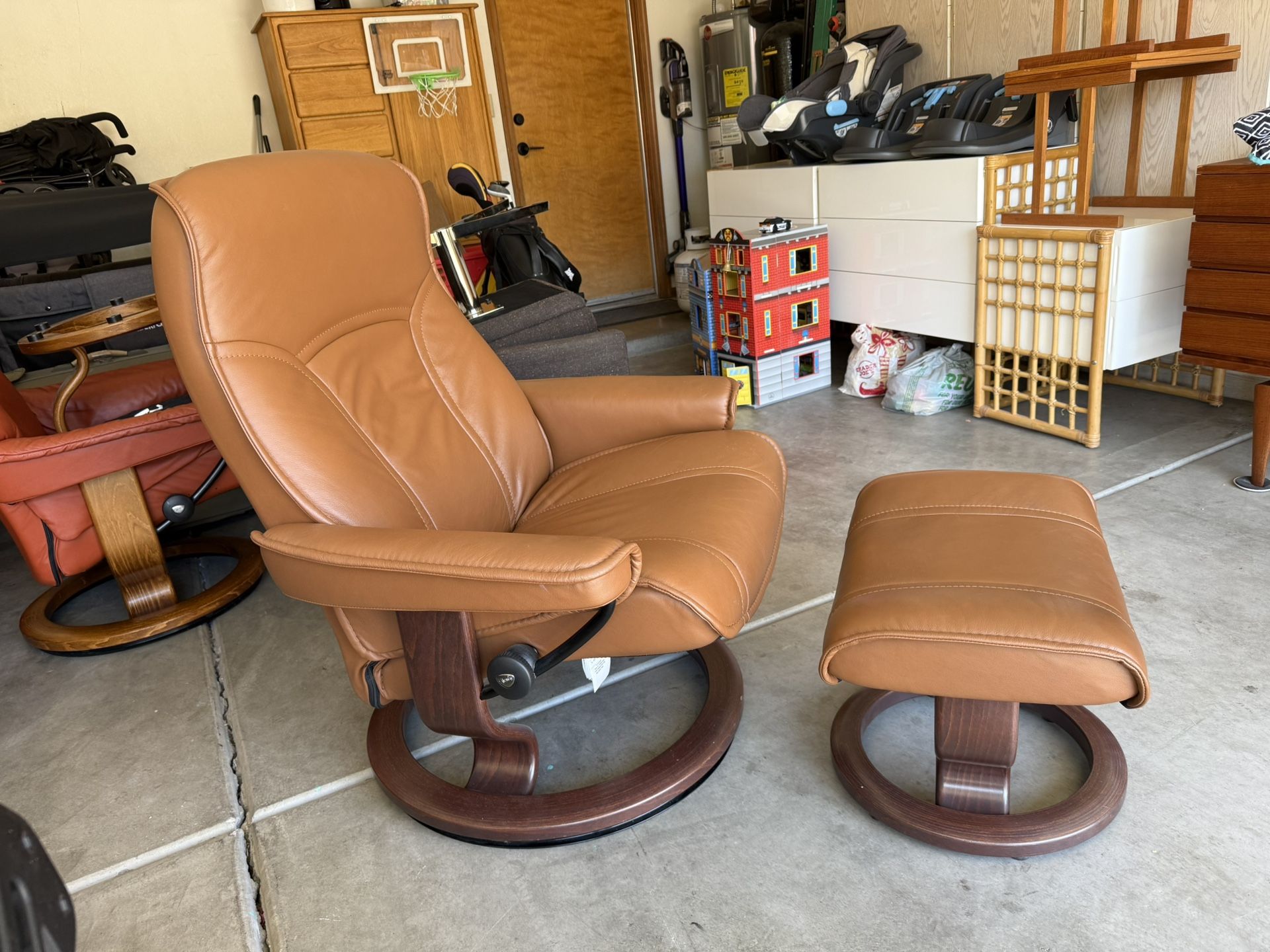 Ekornes Stressless “Governor” Recliner and Ottoman, Norway