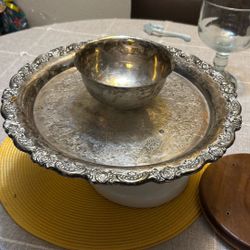Oneida Silver Plated Chip And Dip Tray 