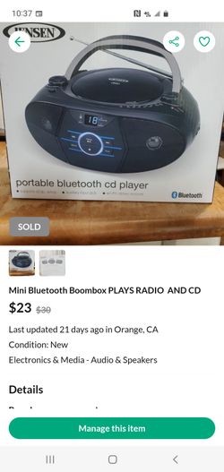 Mini Bluetooth Boombox PLAYS RADIO AND CD