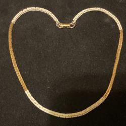 14” 2 Tone( Gold & White) Necklace/choker