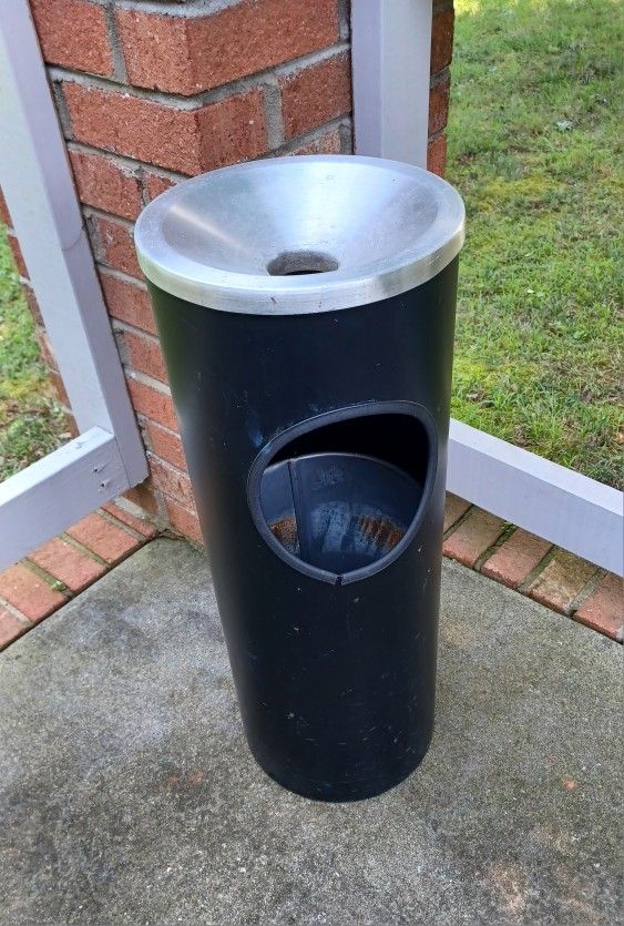 Vintage Commercial Trash Can Ashtray Stand