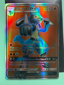 Lucario GX Full Art Holo Pokémon Card 122/131