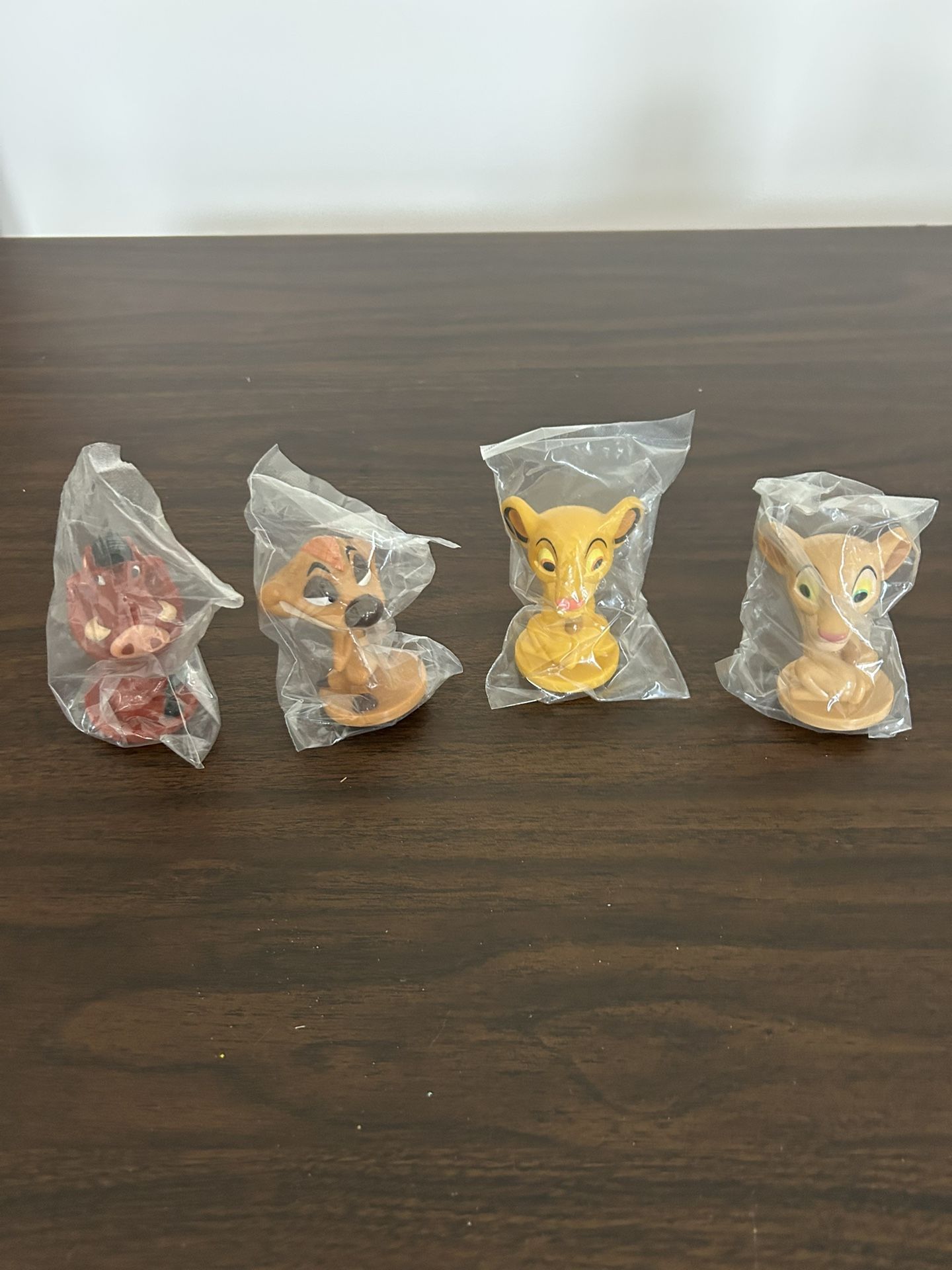 4 VTG Kellogg’s Disney Lion King Bobble Head Toys, Cereal, Rare