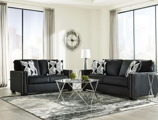 Brand New Sofa/Sofa Set velvet upholstered w/clean lined & track arms