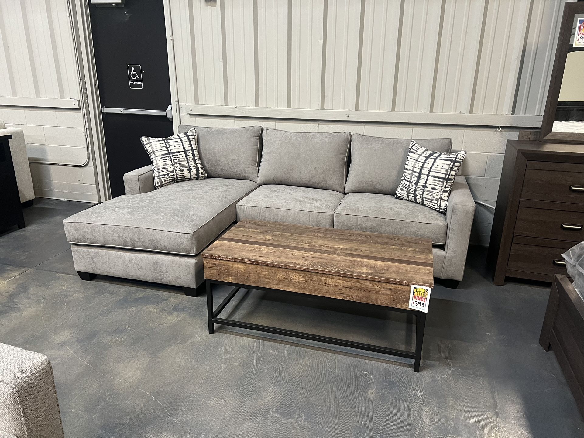 Small Sectional In Grey Color