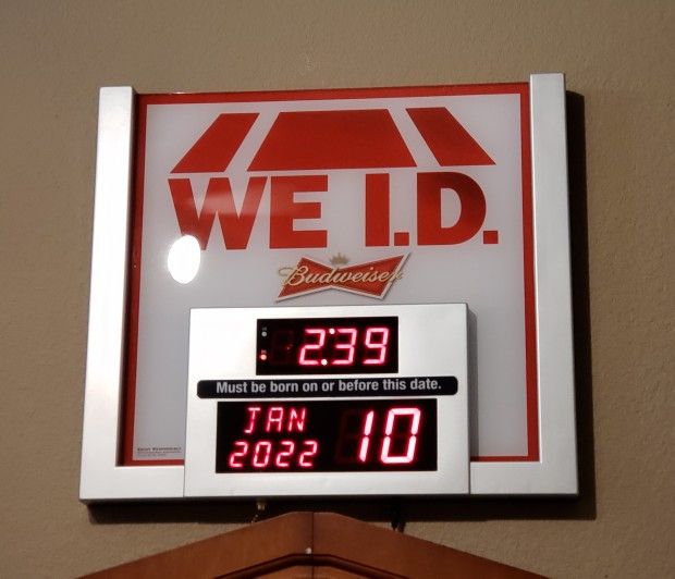 WE ID Budweiser Clock Sign