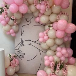 Baby Shower Or Gender Reveal Backdrop Balloon Garland