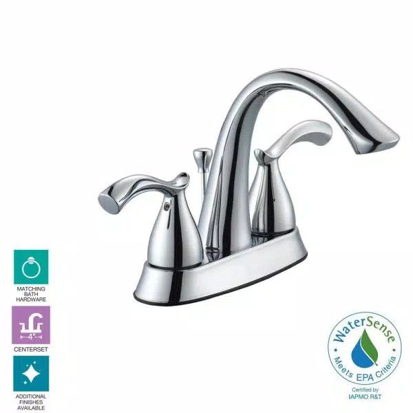 Edgewood 4 in. Centerset 2-Handle High-Arc Bathroom Faucet in Chrome by  Glacier Bay