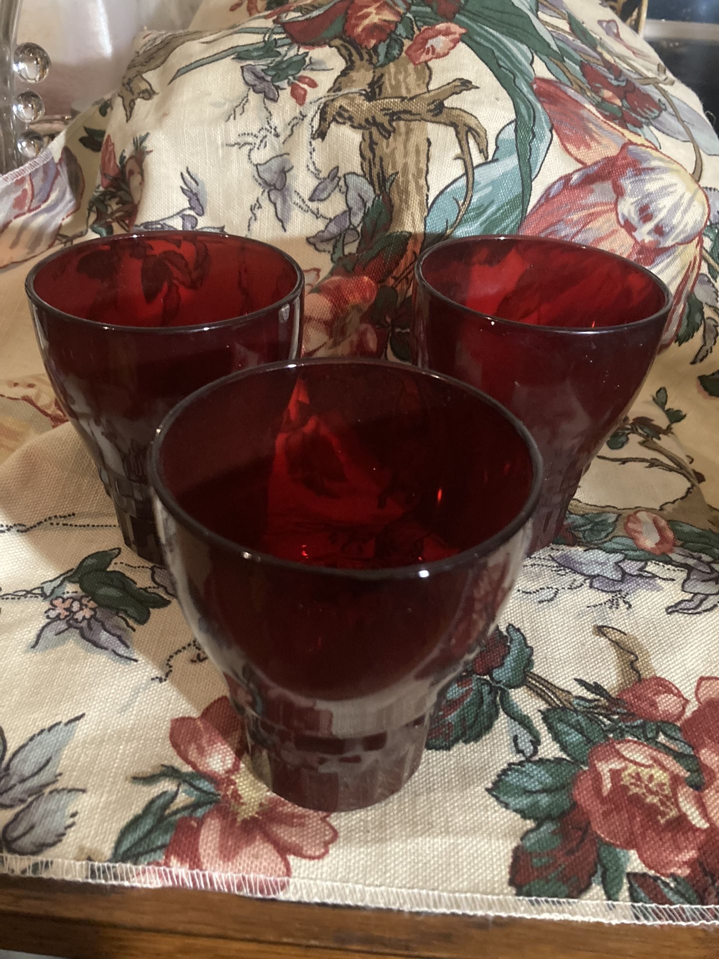 Vintage Mid Century Ruby Red Tumblers