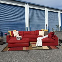 Red Sectional Couch 