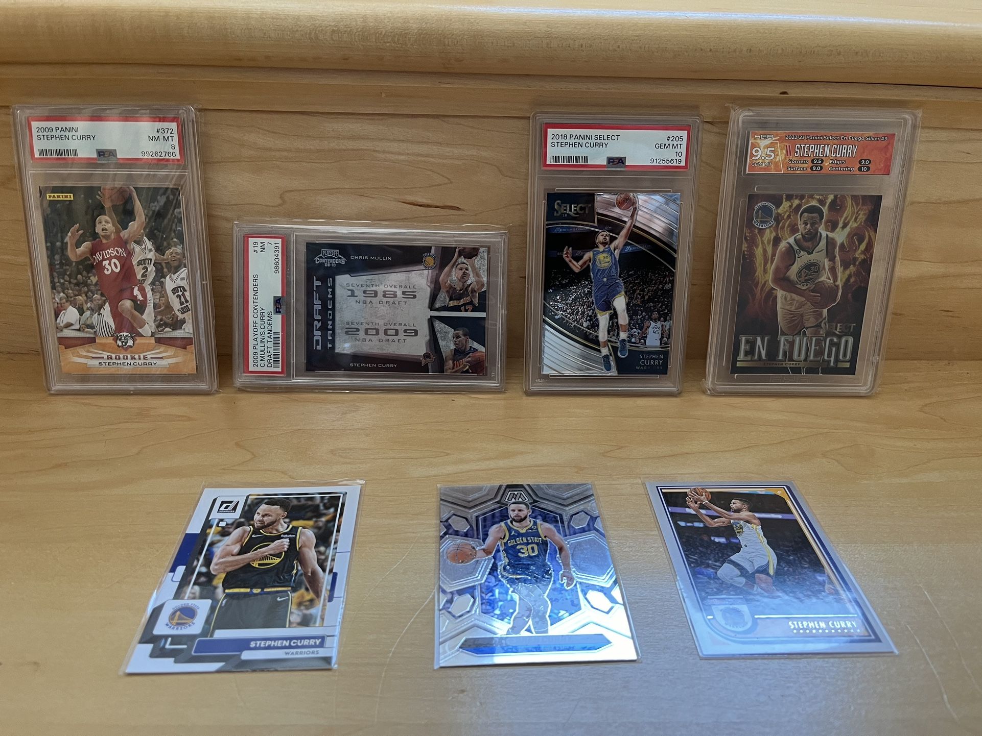 Stephen Curry Lot – 2 Rookie Year Graded + 2 High Grade Modern + Bonus