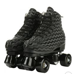 Zebra Printed High-Top Roller-Skates size W 8 1/2 and M 7 .5