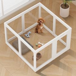 Indoor Dog Playpen with Clear Panels