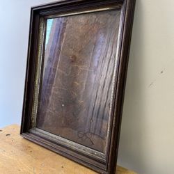 Large Antique Eastlake Picture Frame With Silver Trim
