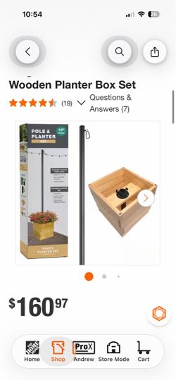 Pole and Planter Set with Wooden Box