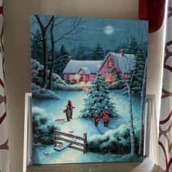 XMAS LIGHTED CANVAS