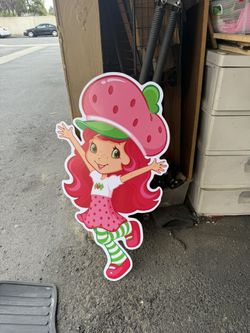 3 Ft Strawberry Shortcake Wooden Cut Out