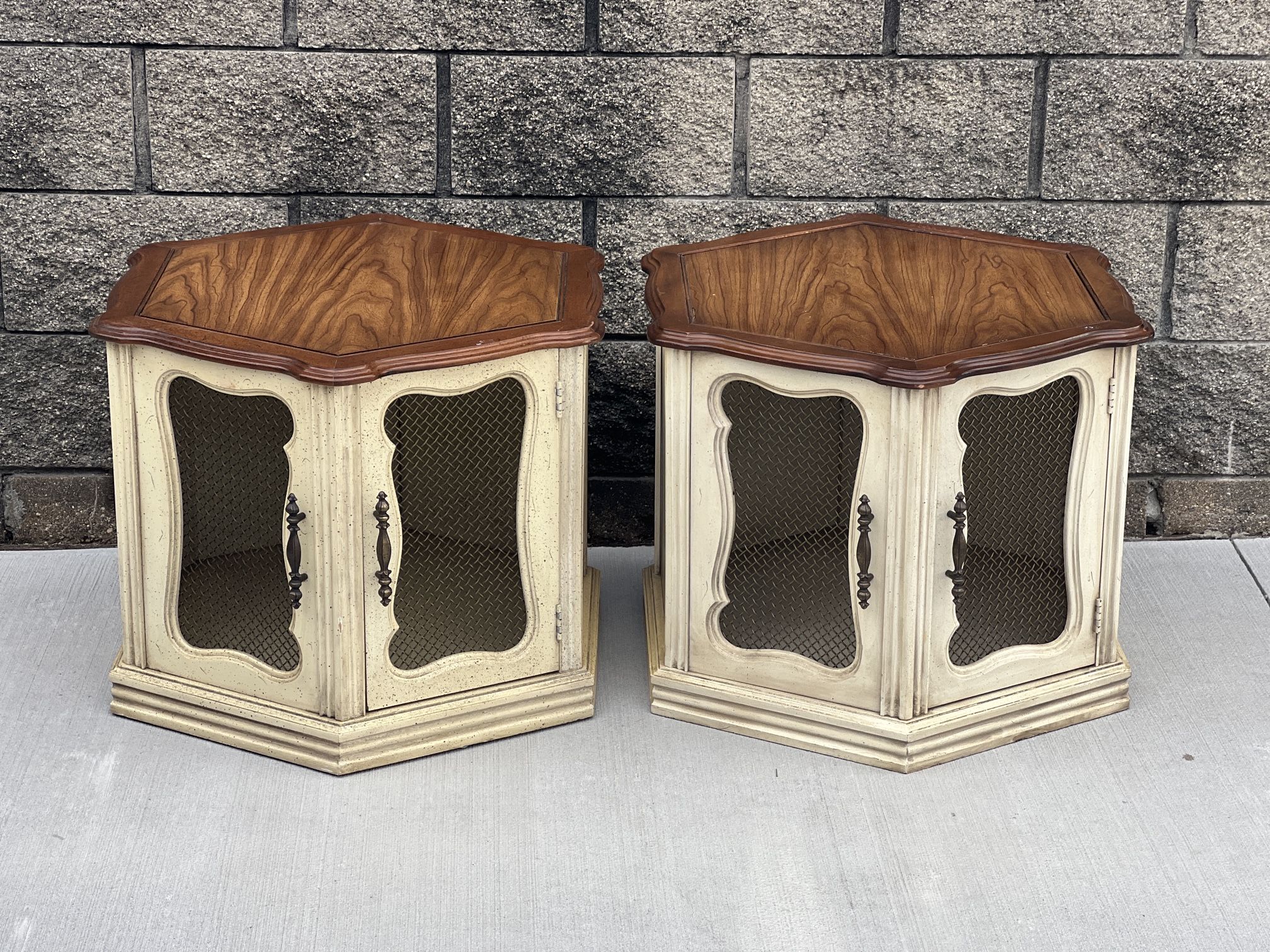 matching hexagon end tables 