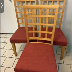 Set of 3 Wooden Dining Chairs – Sturdy & Stylish