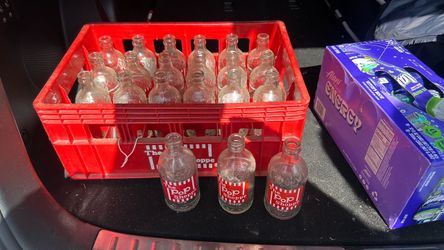 The Pop Shoppe Glass Bottles with Red Crate