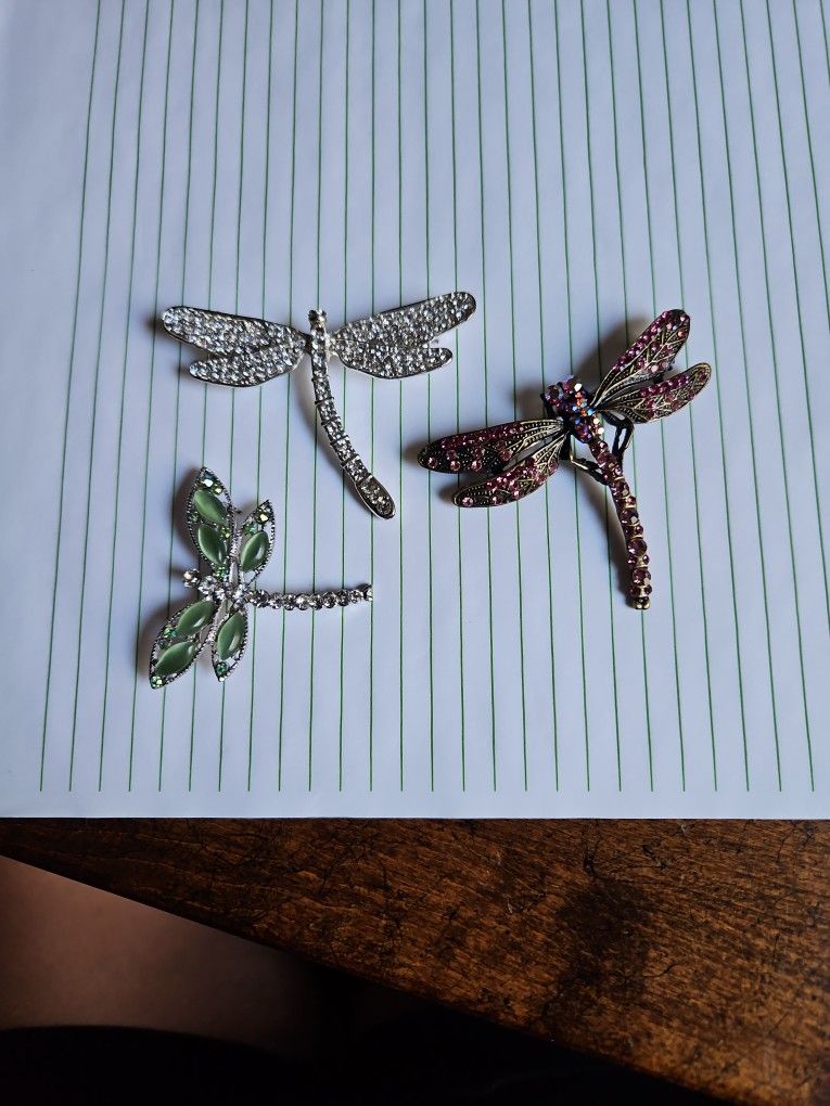 3 Dragonfly Pins