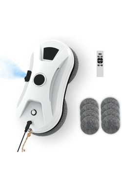 Automatic Window Cleaning Robot,Smart Robot Window Cleaner Inside/Outside with Spray,3000Pa Suction,Edge Detection,Intelligent Path Planning,Remote Co