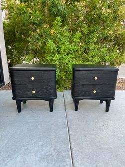 Pair of black solid wood nightstands ( can deliver for $10 )