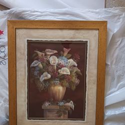 Gold Framed Floral Wall Art