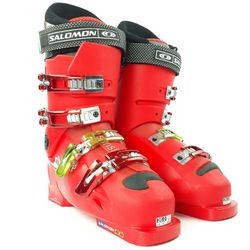 Salomon X Wave 10.0 Ski Boots Men's Size 8 Flex 110 Brilliant Red Sensi Fit Chassis 3D Buckle Micro Adjust Carbon Link Skiing