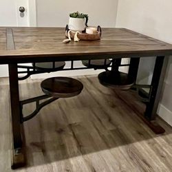 World Market Galvin Table with Built-in Cafeteria Seating