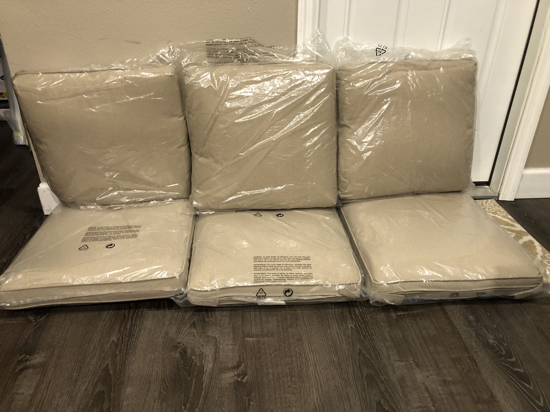 NEW! Three Set of Outdoor Tan Patio Cushions