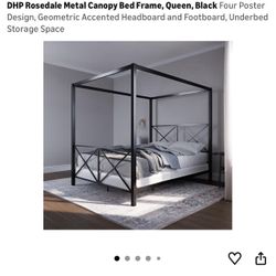 Black sturdy metal bed frame Queen  