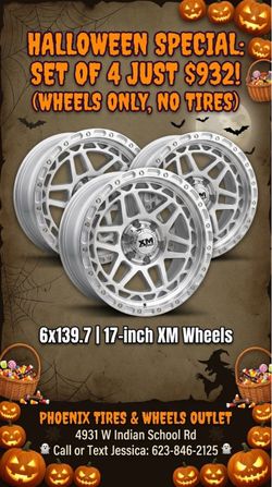 🦇 Night Owls Get the Best Wheel Deals! 🌙 Stop by after dark to see our full lineup of rims on display! Our Halloween special features XM Offroad wh