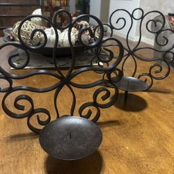 2 Decor  Metal Candle Holders 