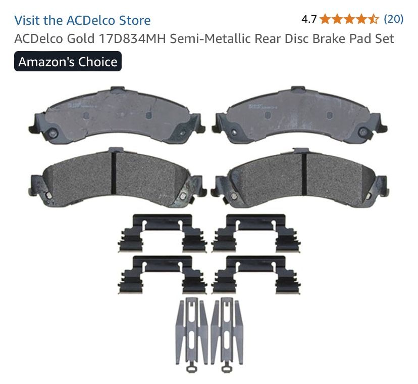 New ACDelco Gold 17D834MH Semi-Metallic Rear Disc Brake Pad Set. For select 2000-2006 Cadillac, Chevrolet and GMC models. see pics for more info. Cod