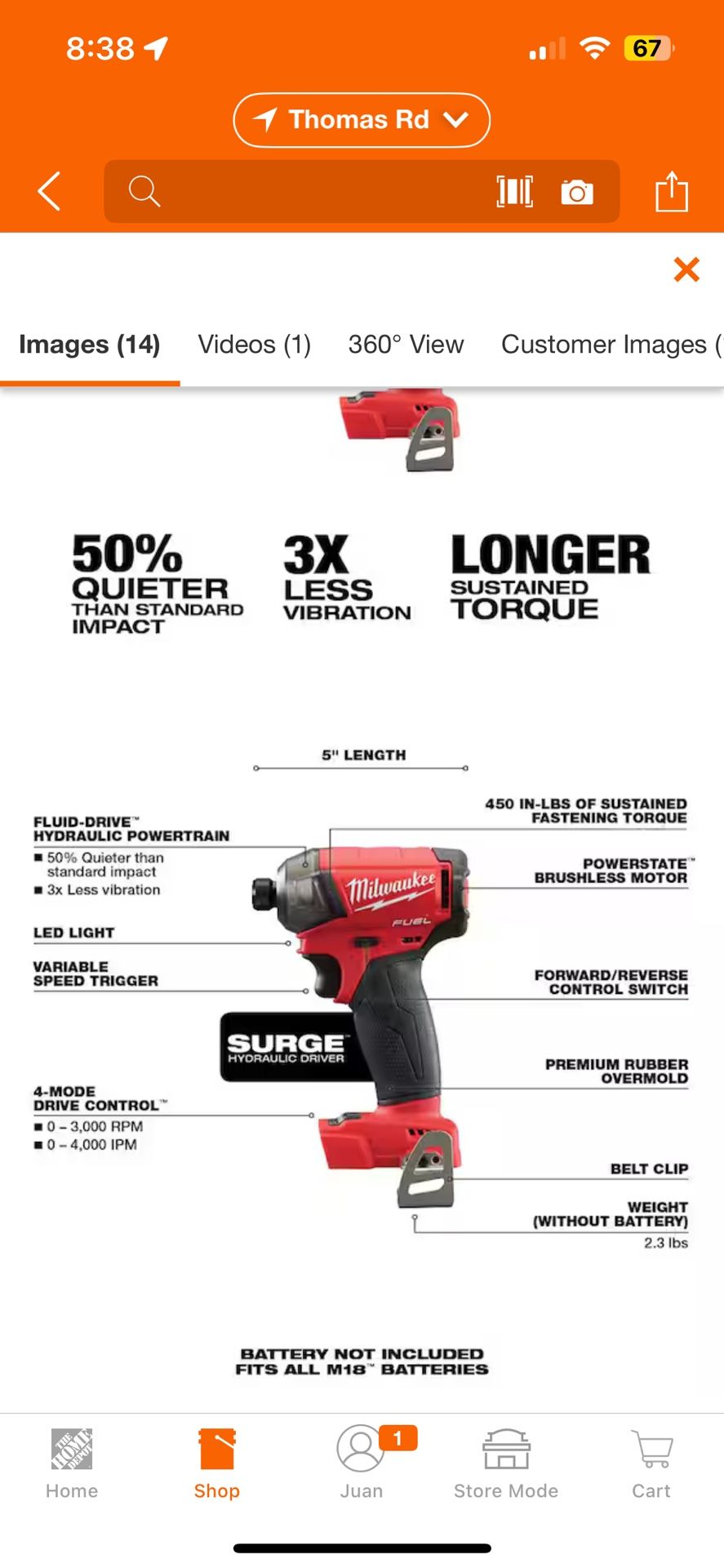 M18 FUEL Surge18V Lithium-lon Brushless