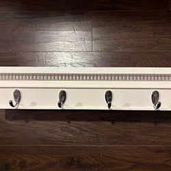 White Coat/Key Hooks and Shelf