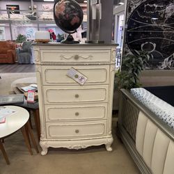 A. White Lingerie Chest w/ 5 Drawers