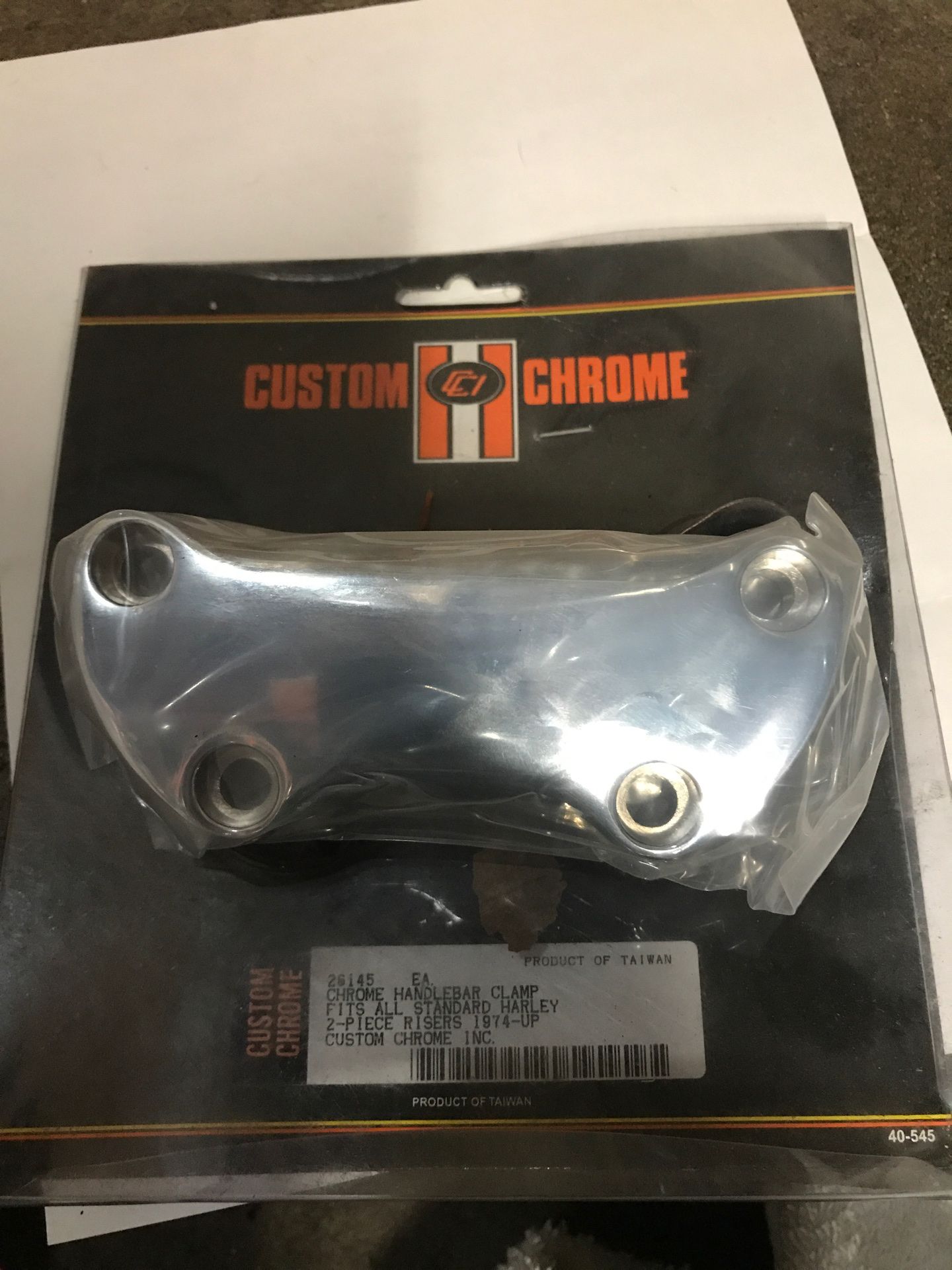 Chrome bar clamp harley