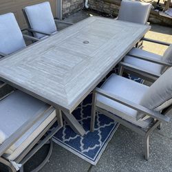 Brand New Outdoor Costco table With Chairs And Sunbrella Cushions 